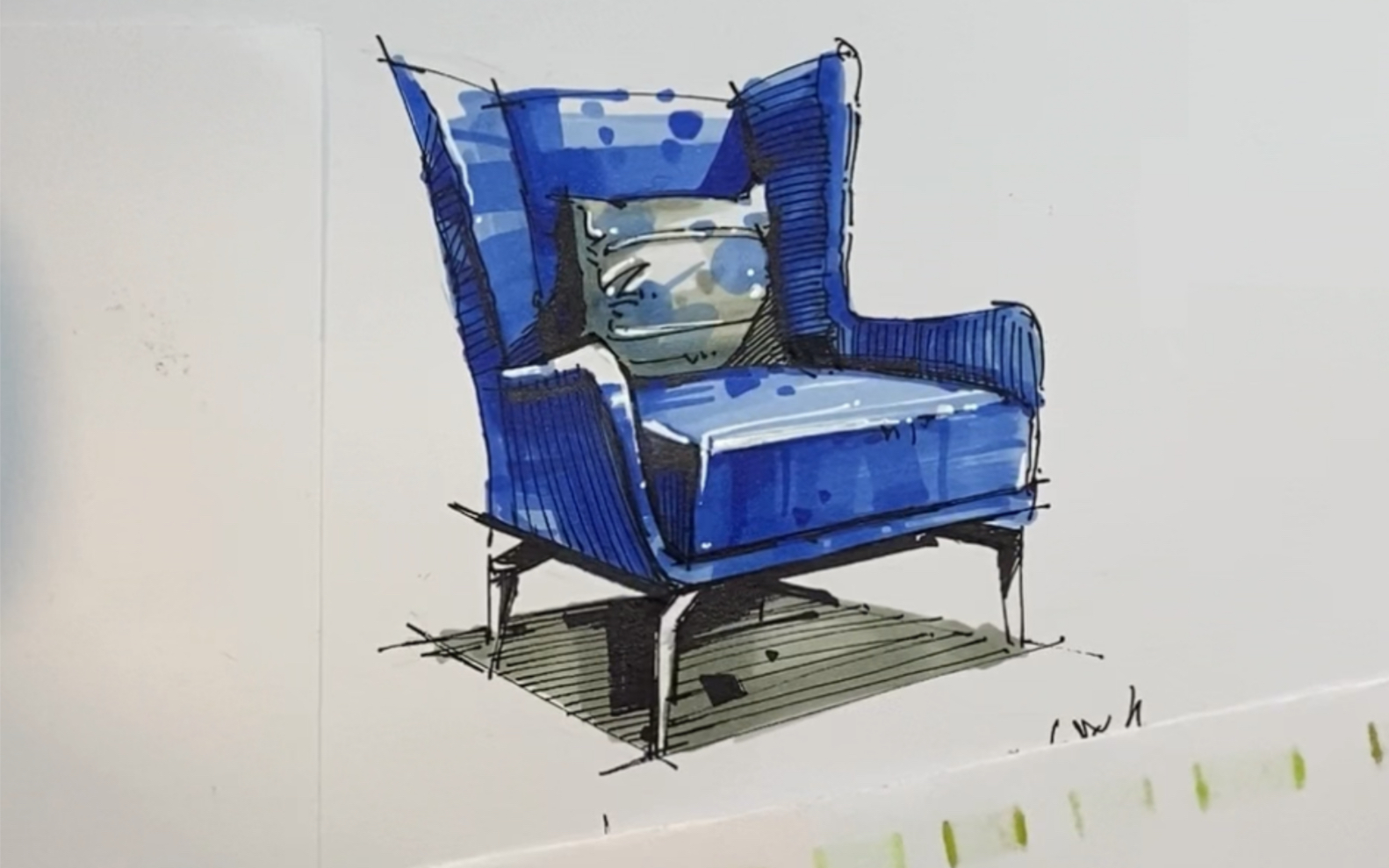 沙发效果图手绘马克笔图片