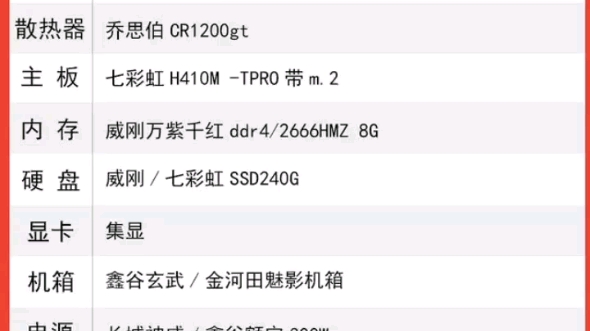 2020年12月电脑配置报价单哔哩哔哩bilibili