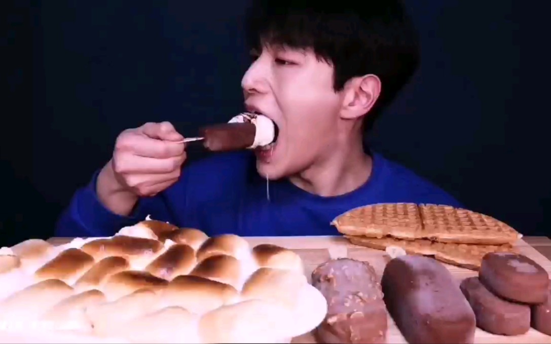 *kephi*烤棉花糖,梦龙原味/杏仁脆皮雪糕,华夫饼&咀嚼音食音30