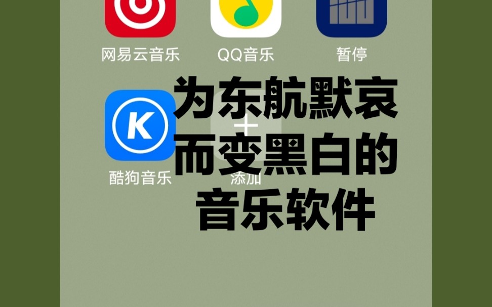 那些为东航默哀而变黑白的音乐app...哔哩哔哩bilibili