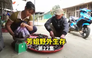 Video herunterladen: 芳姐野外生存，芳姐来到干枯的鱼塘，捡了满满一大盆田螺河蚌，准备拿去集市上卖