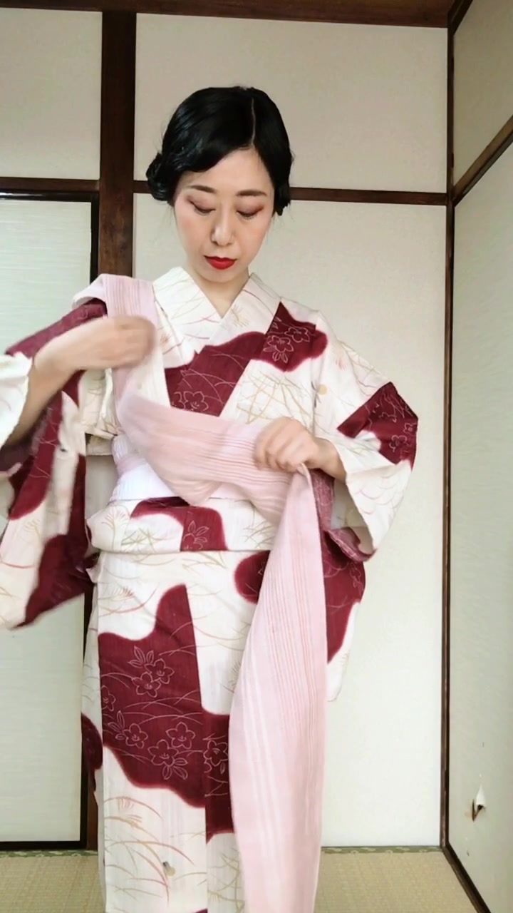 【日本浴衣】浴衣穿法 半幅帯の結び方「リボン返し」【日常和服】