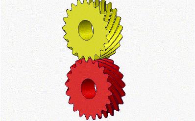 机械原理动画第36集:斜齿圆柱齿轮机构