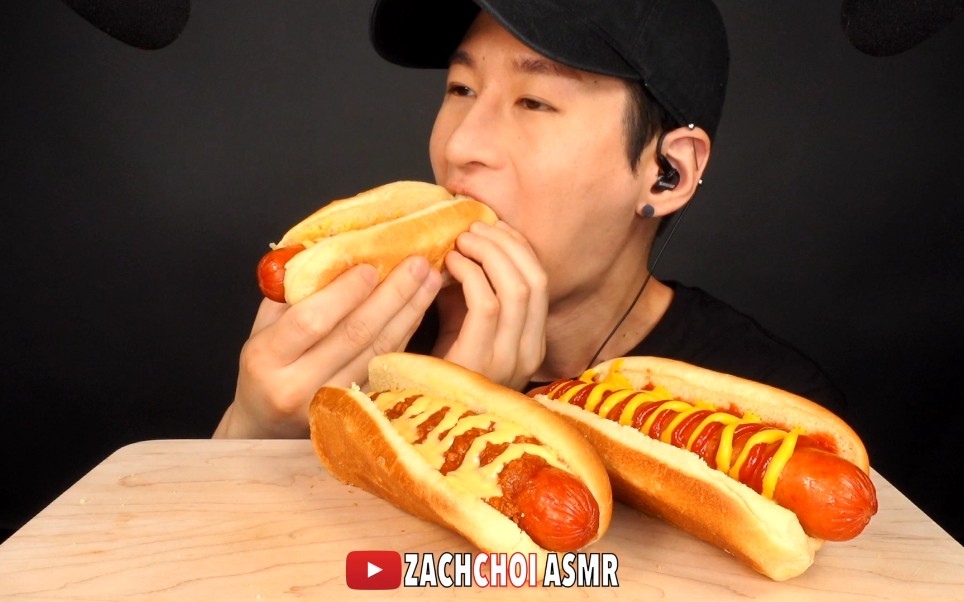 zach choi 超大芝士热狗 吃播