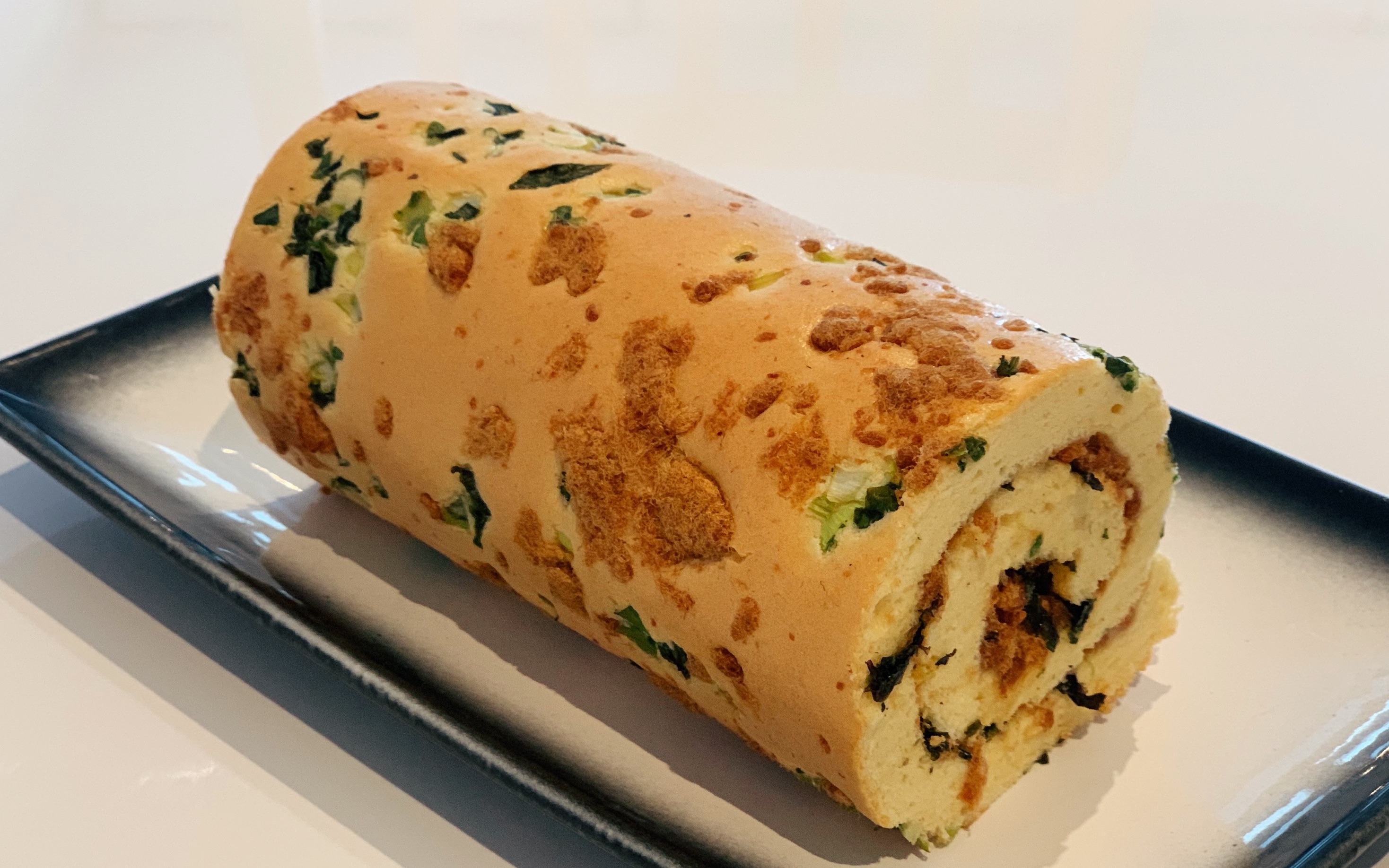 香葱肉松蛋糕卷,松软可口|治愈系下午茶vlog e.