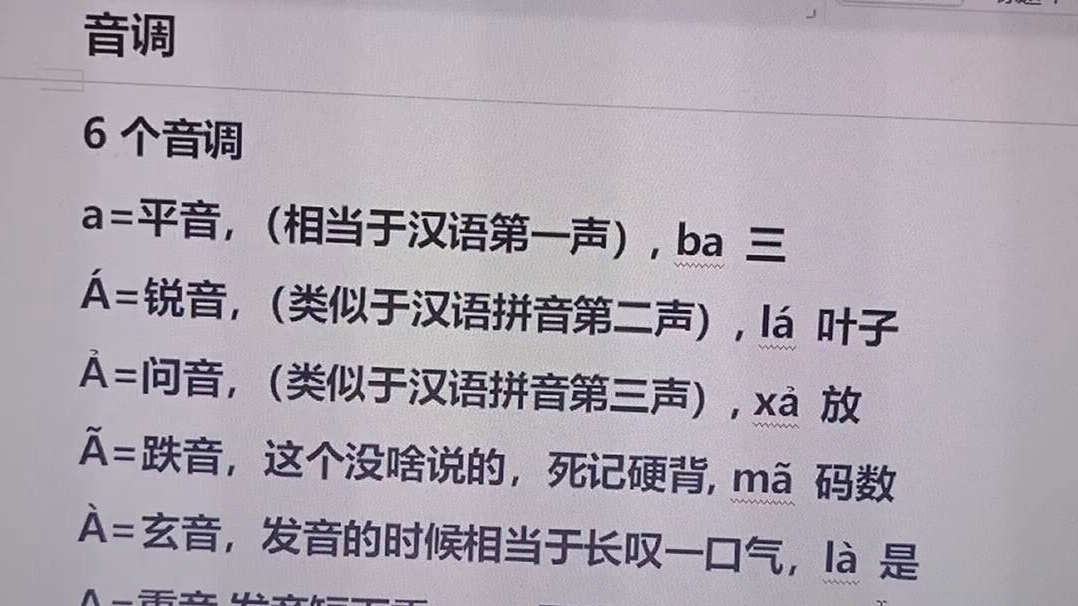 [图]越南语快易学音标（音调)