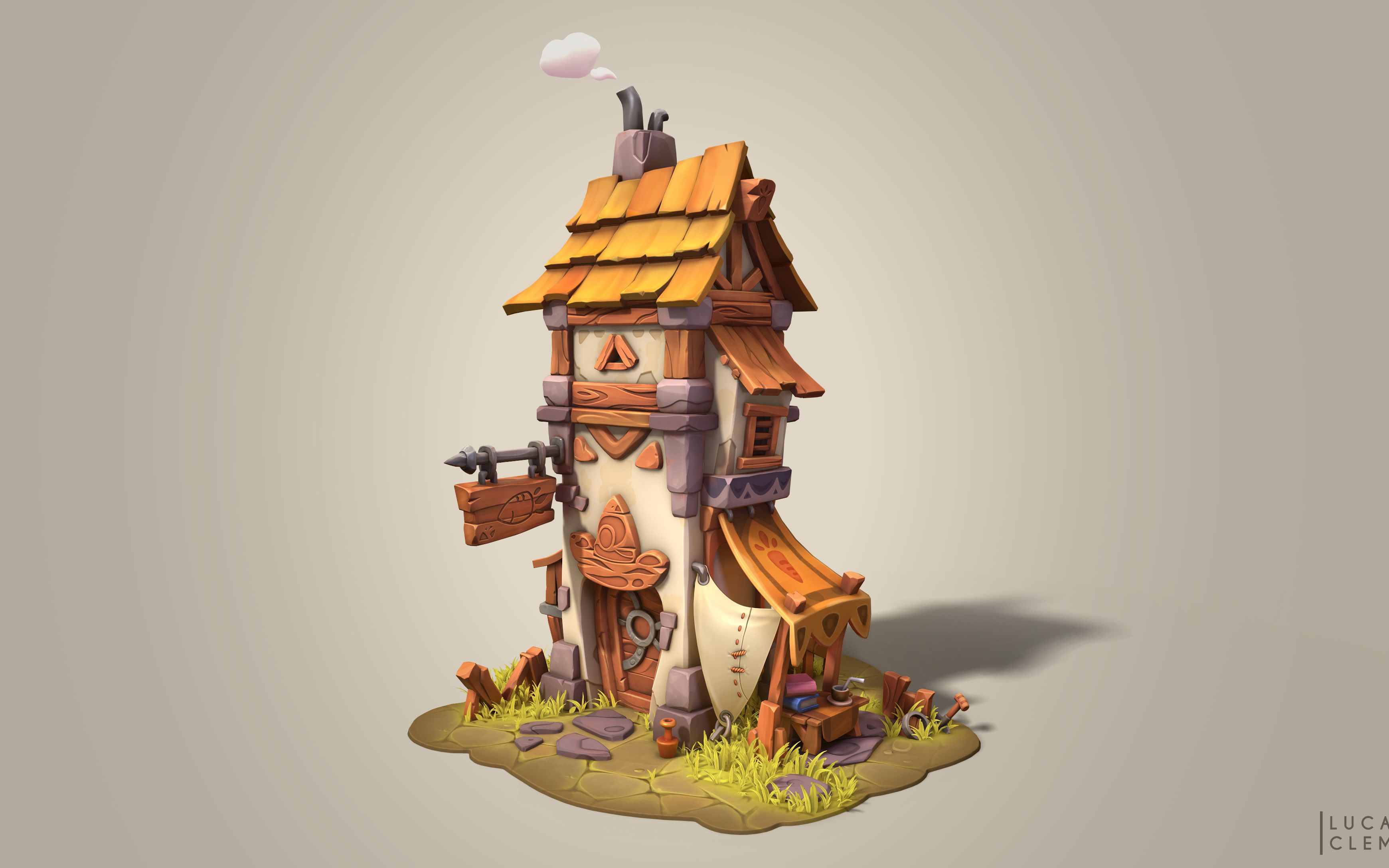 【maya建模】教你零基础怎么建模游戏卡通房子