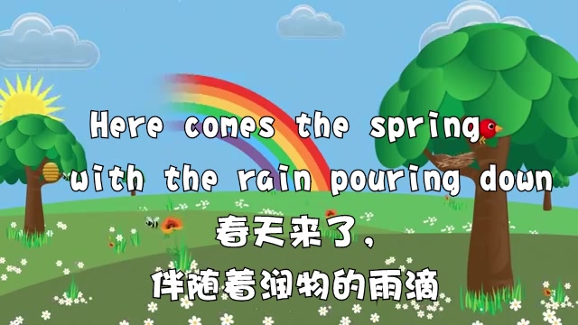 【看动画学英语】四季歌 the seasons song【flying166中英文字幕】