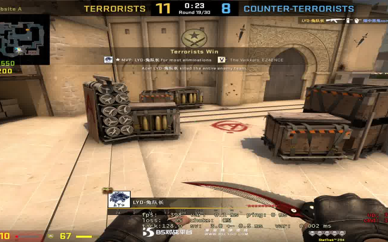 b5csgomirage残局大师一人灭队1v5ace恐怖拉枪