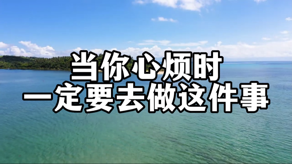 人生不如意十之八九!越是心烦时,你越不能心浮气躁,而是要马上去做这件事,心静了,你也就看开了……哔哩哔哩bilibili