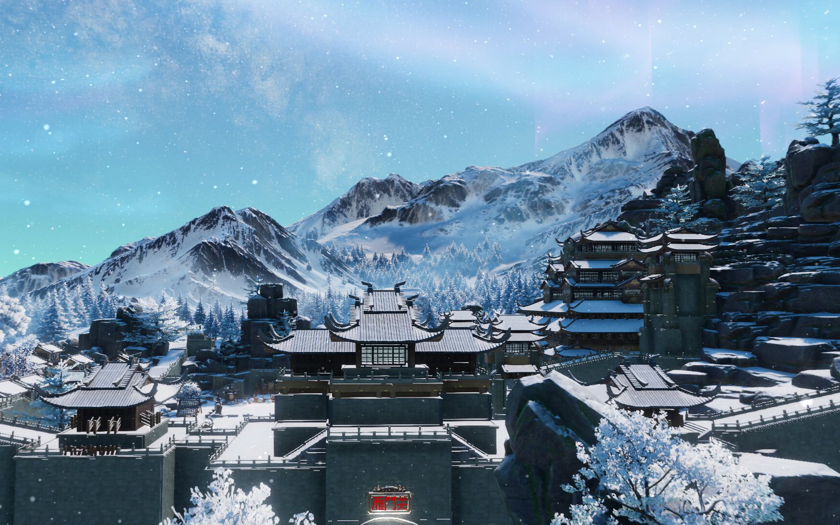 【剑网3家园】私宅4w龙城飞雪 |苍雪龙城登录界面复刻,负陌刀射天狼