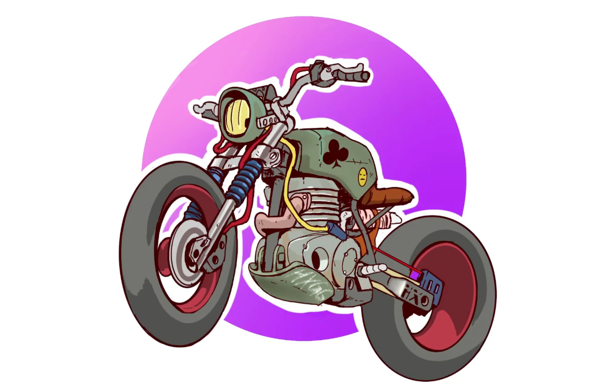 【procreate】0基础绘画 每日摸鱼打卡 ipad绘画摩托车