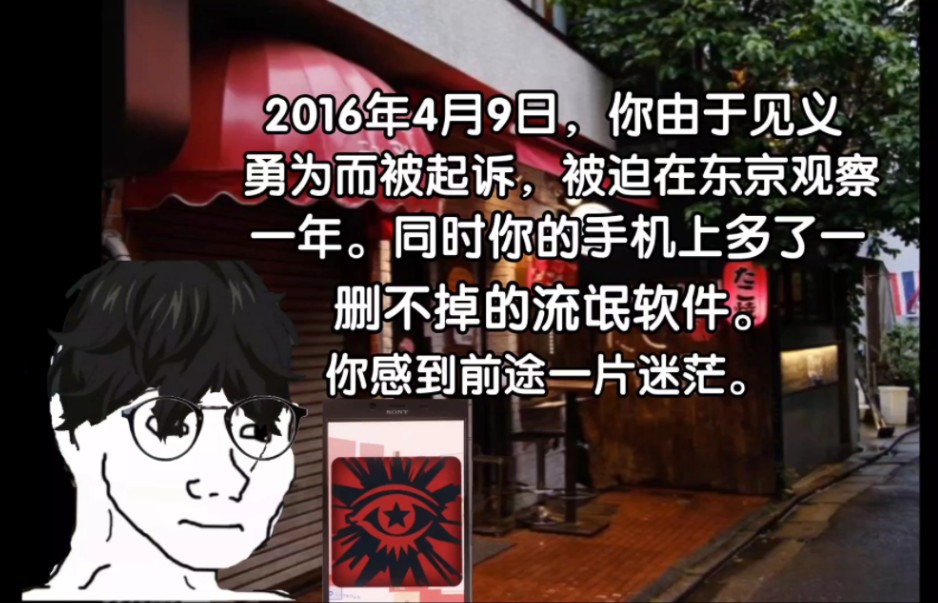 2016年4月9日,你由于见义勇为而被起诉,被迫在东京观察一年.同时你的手机上多了一个删不掉的流氓软件.你感到前途一片迷茫.单机游戏热门视频