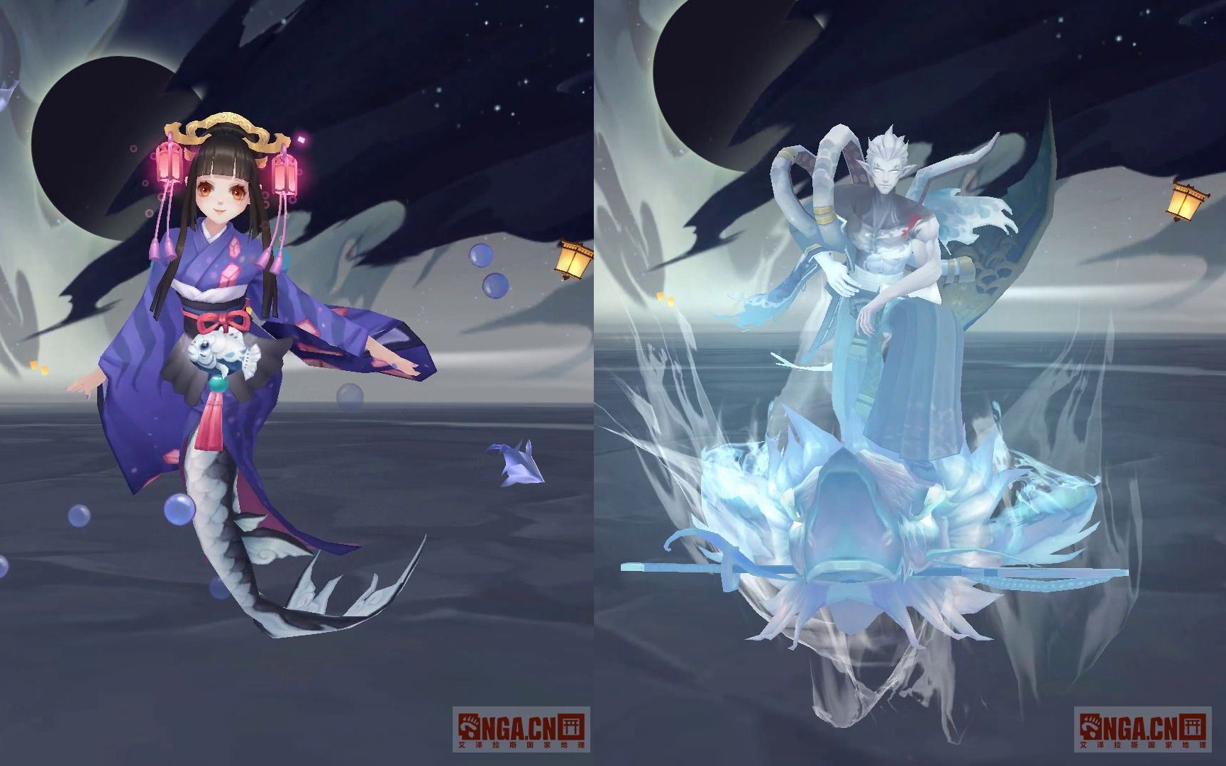 新皮肤预览:鲤鱼精·夏物流灯 / 骁浪荒川之主·战魂汐落 nga阴阳师