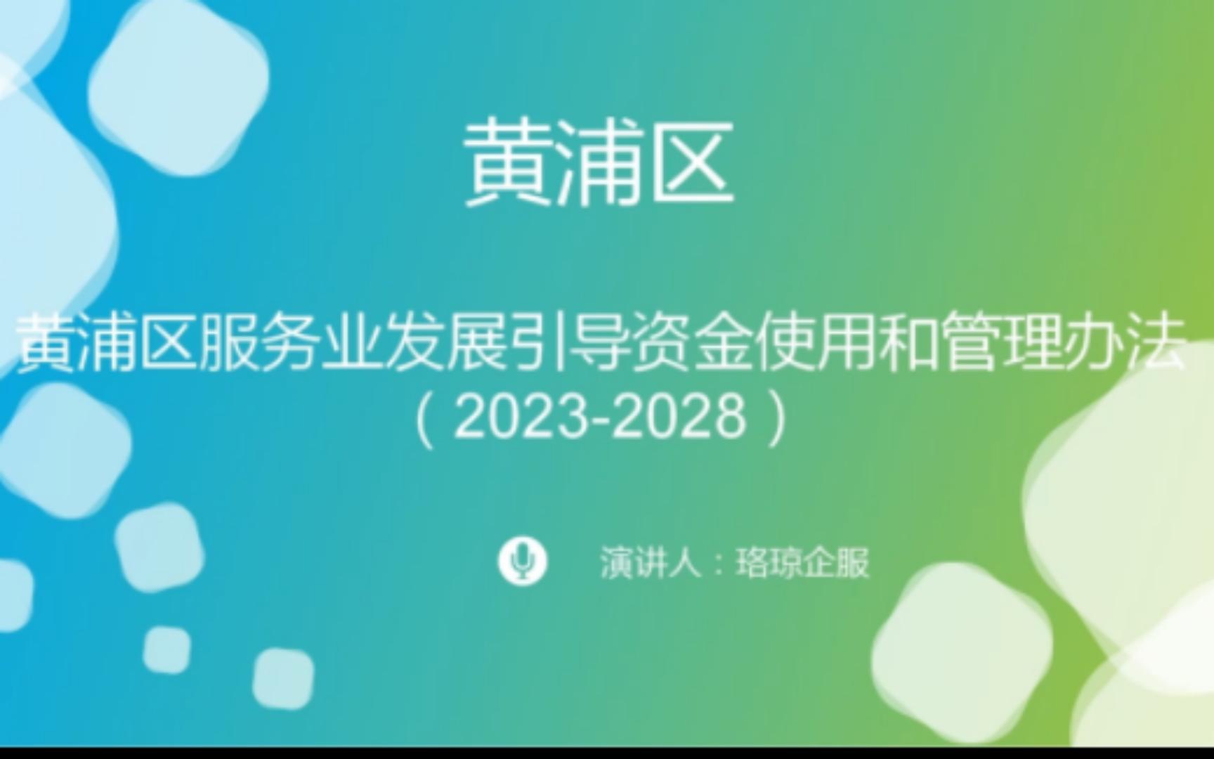 黄浦区(20232028)服务业发展引导资金管理办法哔哩哔哩bilibili