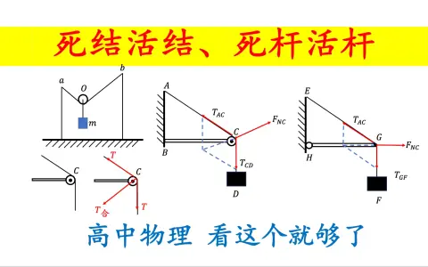 24【易错点】绳上的"死结"与"活结",杆上的"死杆"与"活杆"