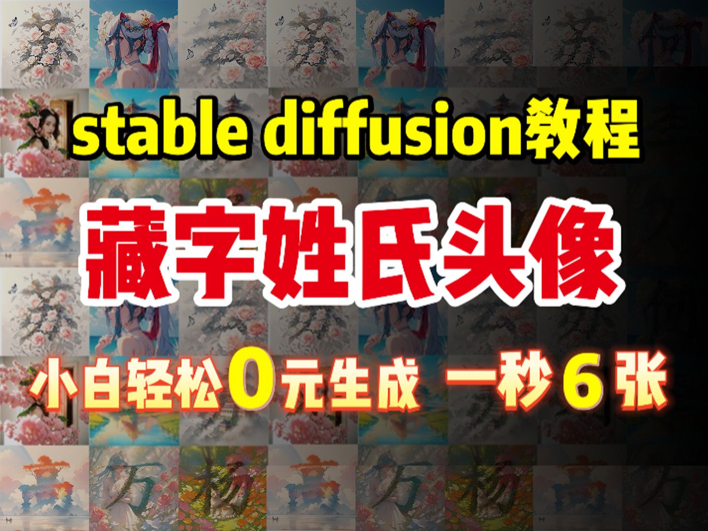 【stable diffusion教程】SD教程 三分钟教会你制作专属藏字姓氏头像,轻松生成还能变现 | 附资料工具哔哩哔哩bilibili