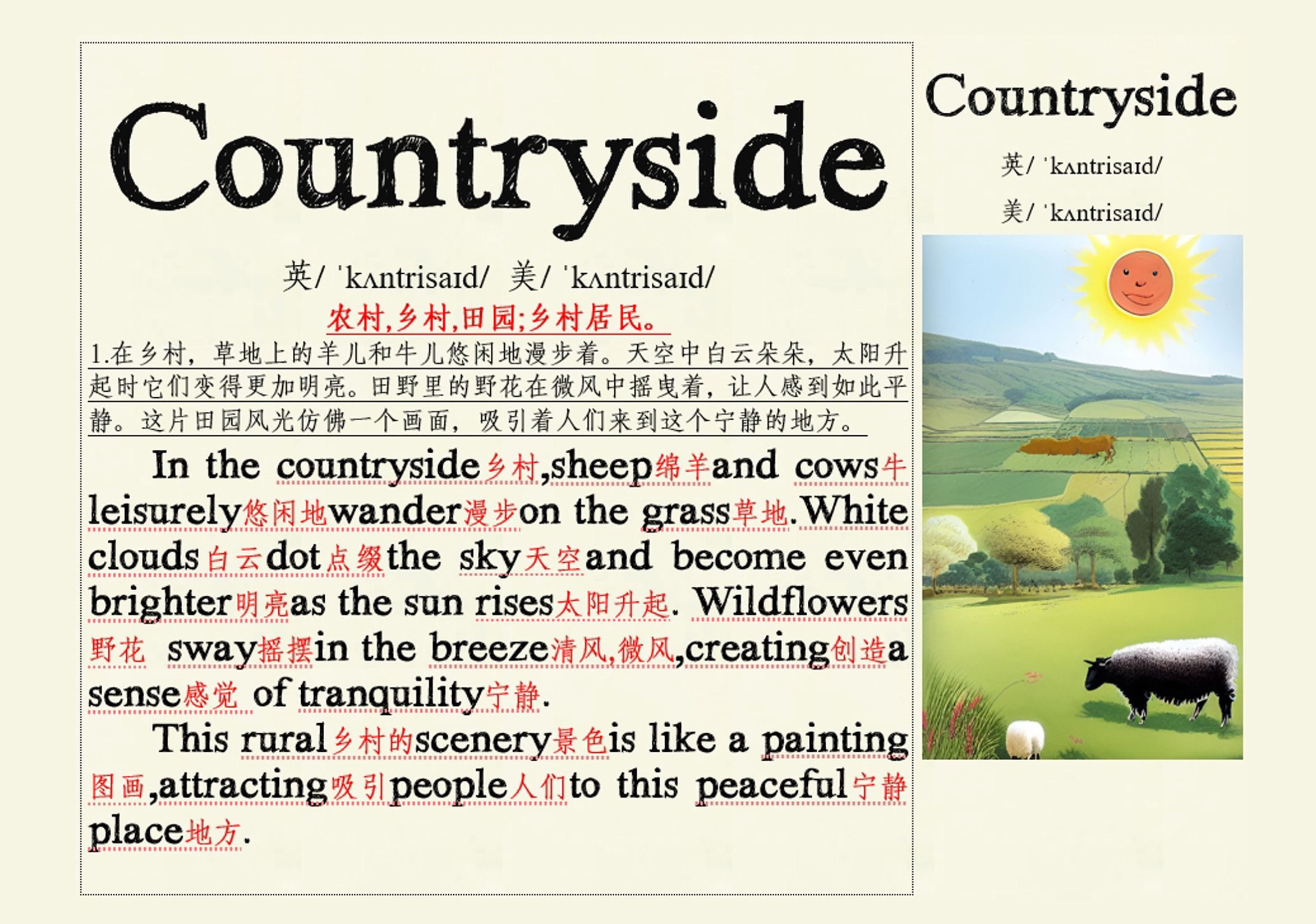 countryside 看图说话 看图记单词哔哩哔哩bilibili