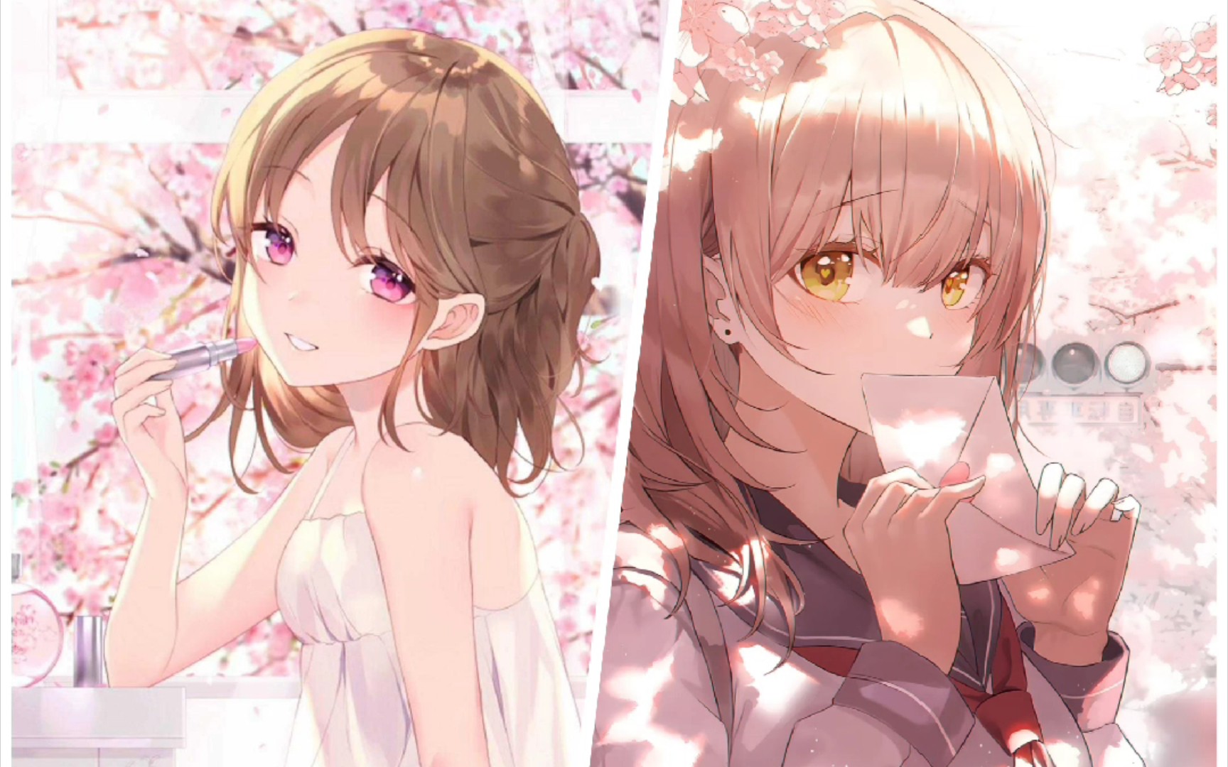 手机壁纸-樱花少女
