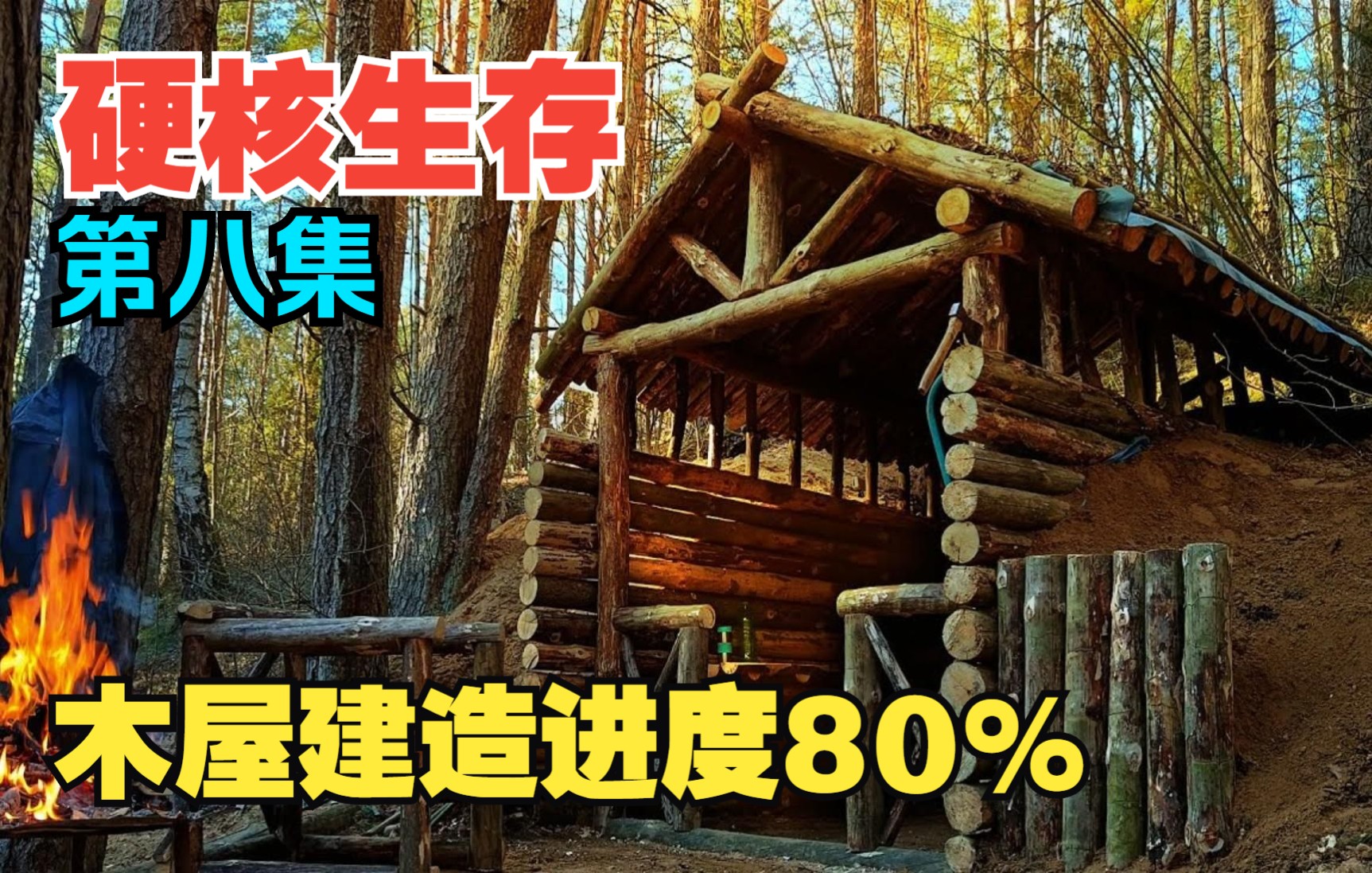 【硬核生存】木屋建造进度80%,做把比红木的还结实的松木椅子【第八集】哔哩哔哩bilibili