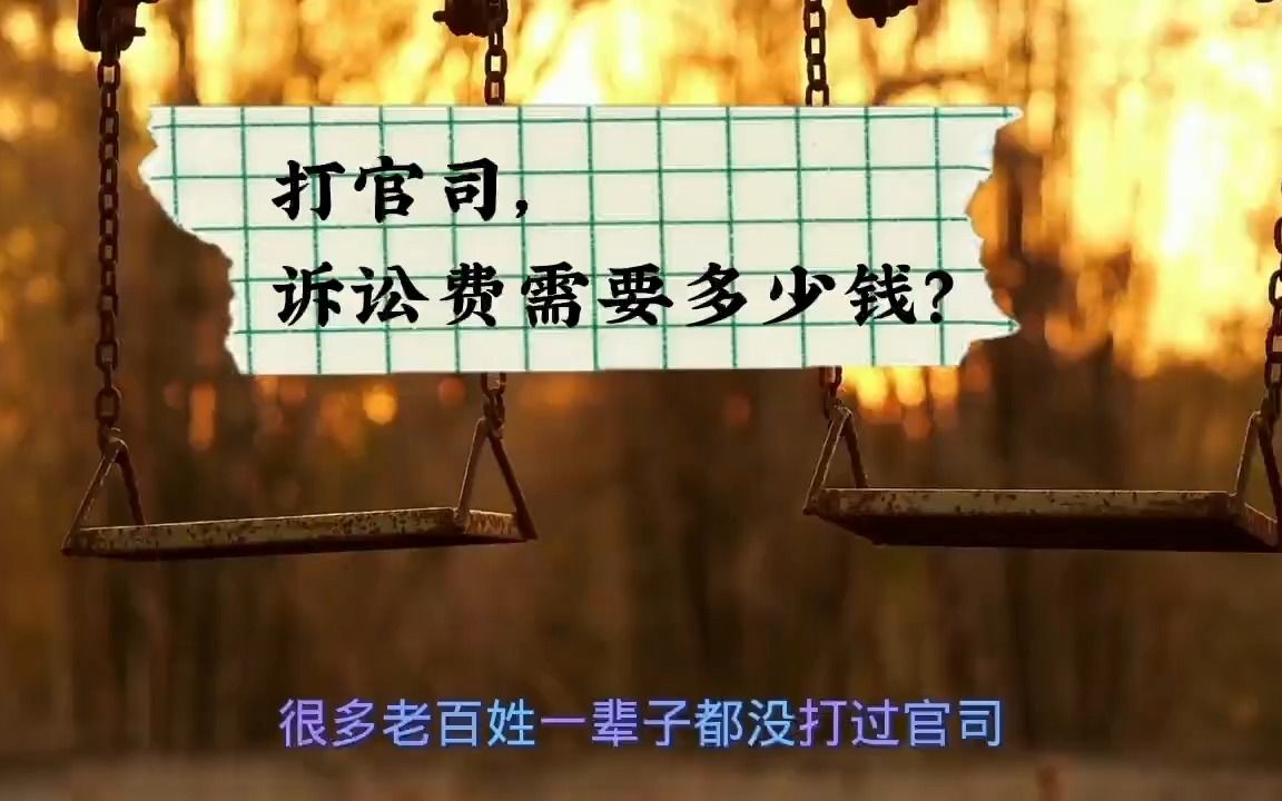 打官司诉讼费多少钱?你知道吗?哔哩哔哩bilibili