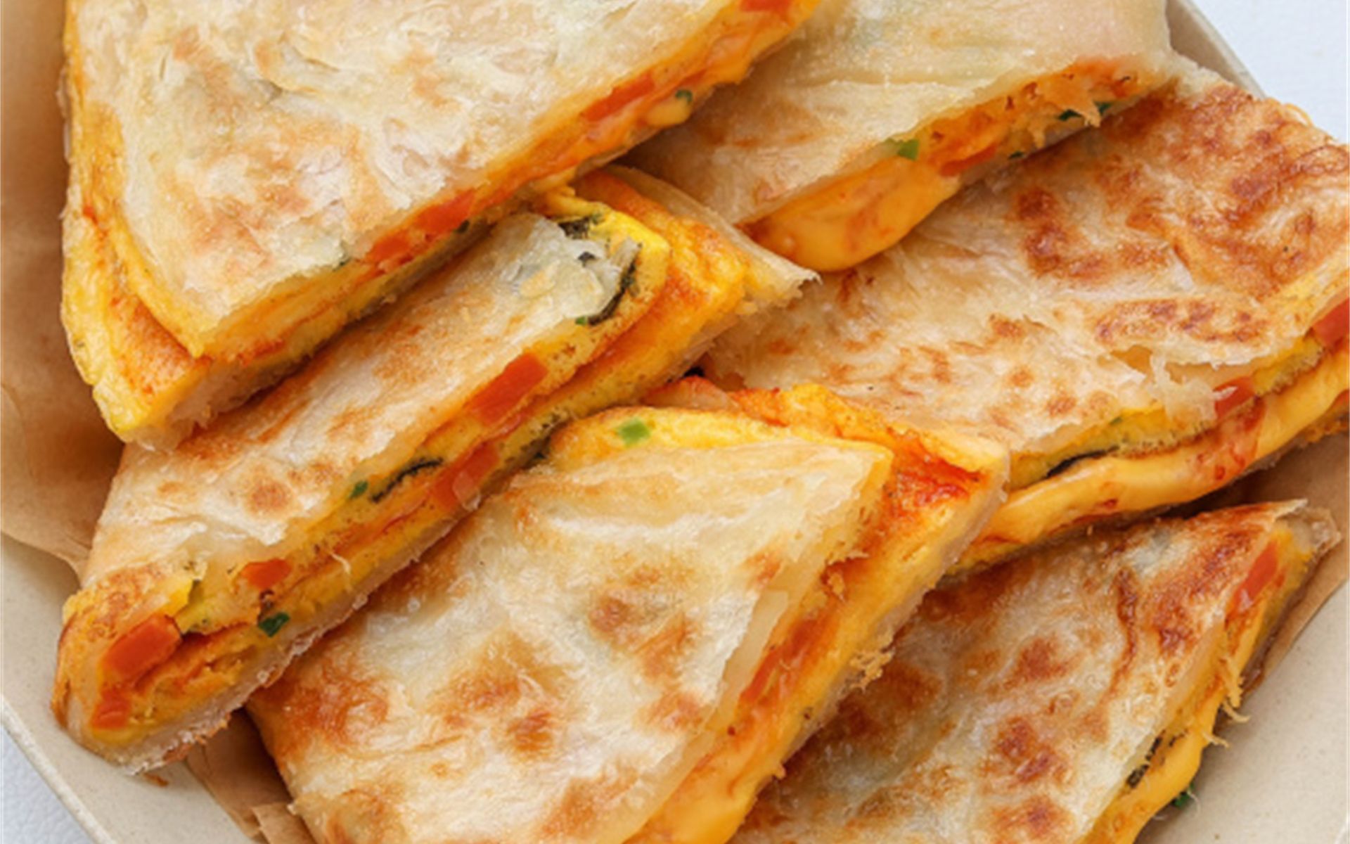 营养早餐7515香葱火腿肉松手抓饼吃一口就爱上