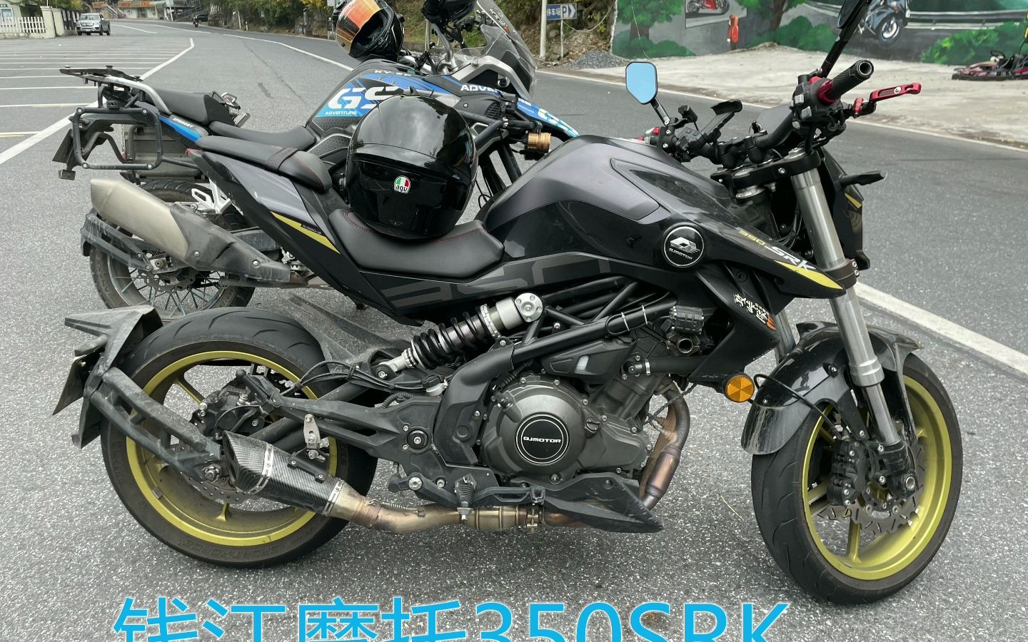 钱江摩托350srk尾段改装排气声浪效果