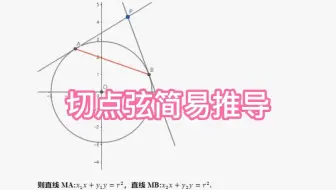 切点弦简易推导方法