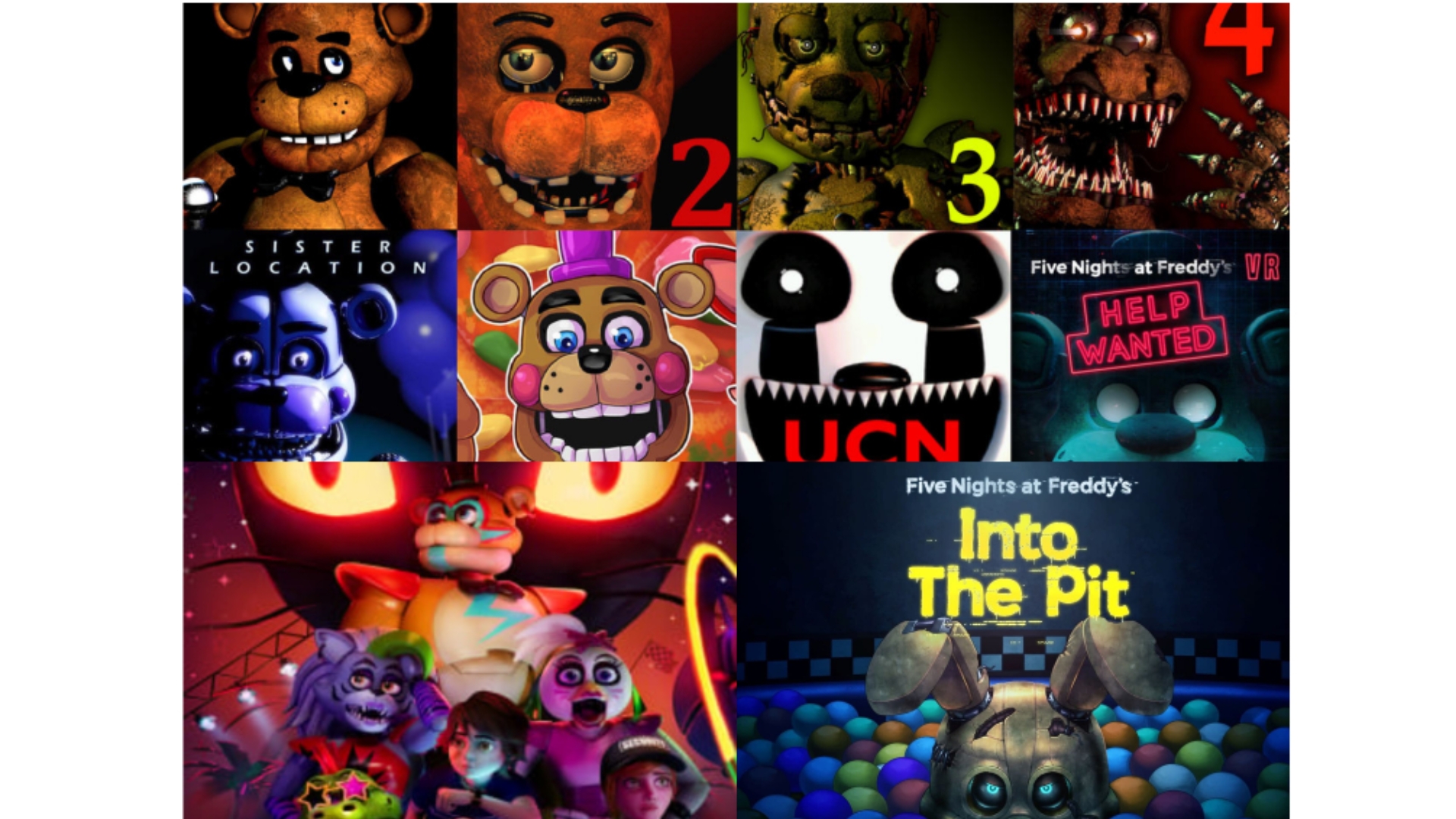 fnaf全代角色&组合的同人歌曲(1-into the pit)