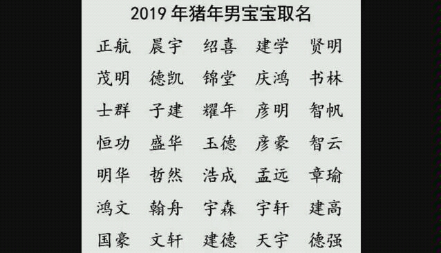 2019年猪年宝宝取名,好听的名字哔哩哔哩bilibili