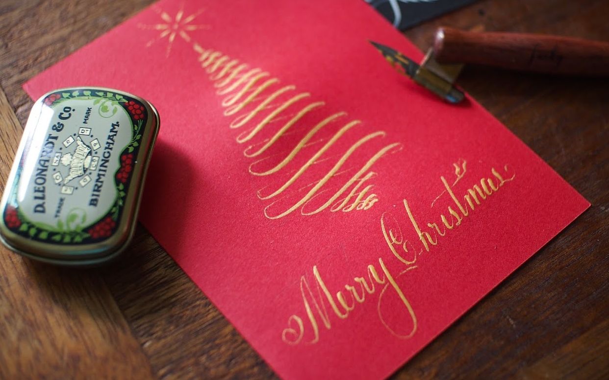 【英文书法】圆体 (Copperplate): Merry Christmas 圣诞节快乐哔哩哔哩bilibili