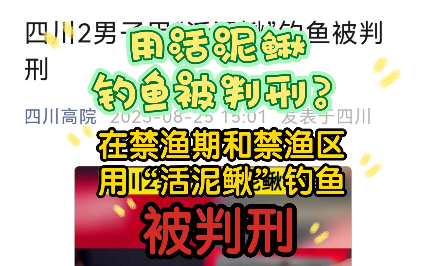 【前因后果】用活泥鳅钓鱼被判刑?两男子在禁渔期和禁渔区用“活泥鳅”钓鱼被判刑哔哩哔哩bilibili