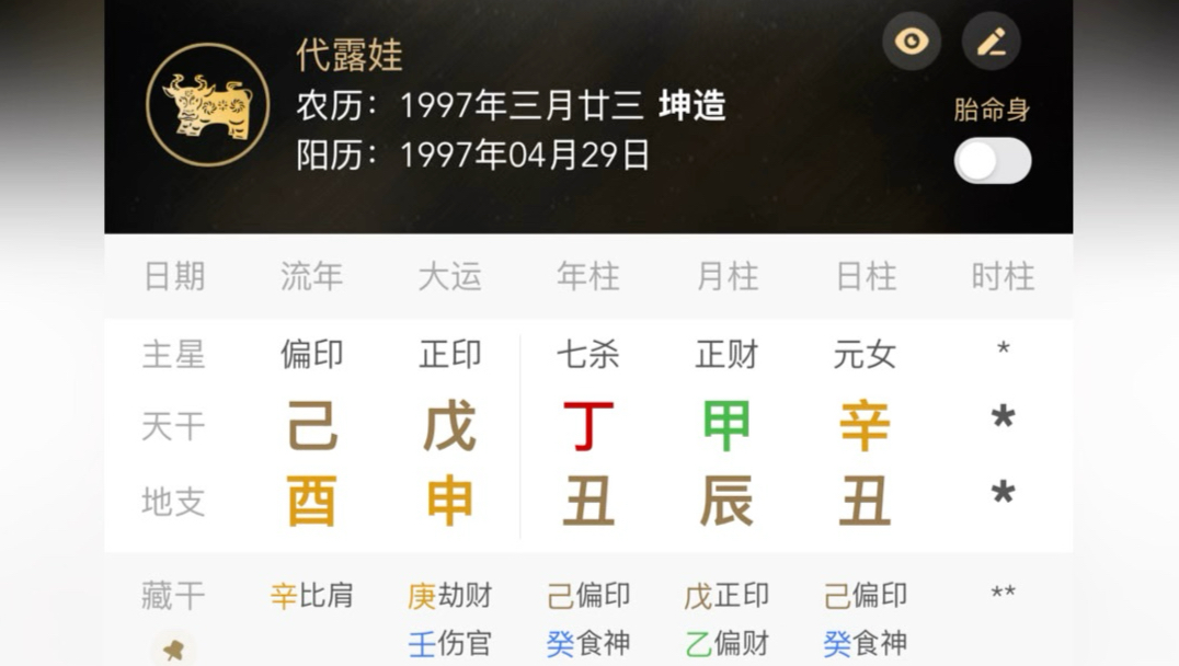 代露娃八字
