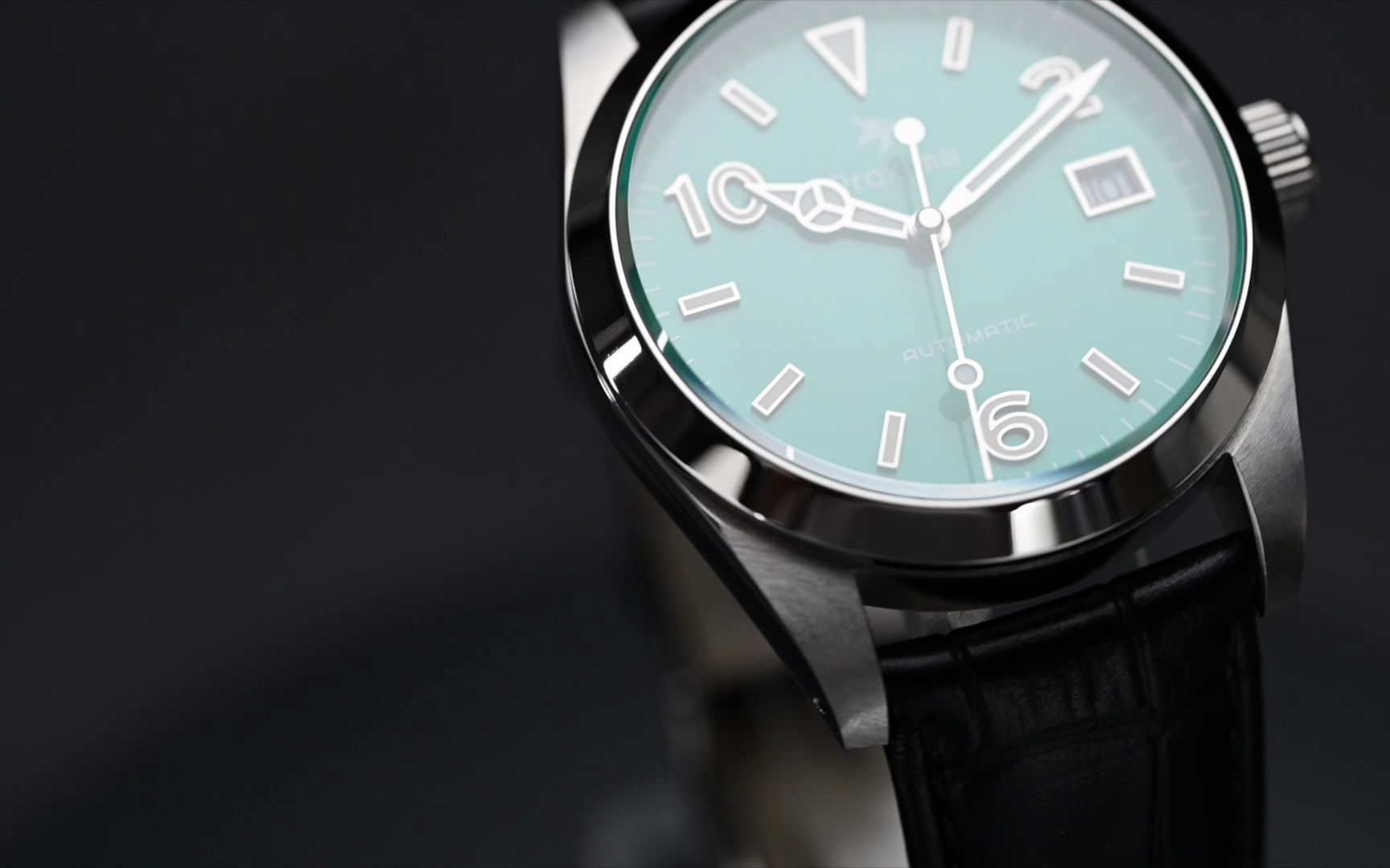 proxima独角兽手表定制复古自动机械腕表复刻经典36mm恒动px1690绿色