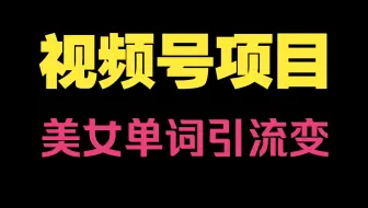 视频号项目:美女单词引流变现视频教程