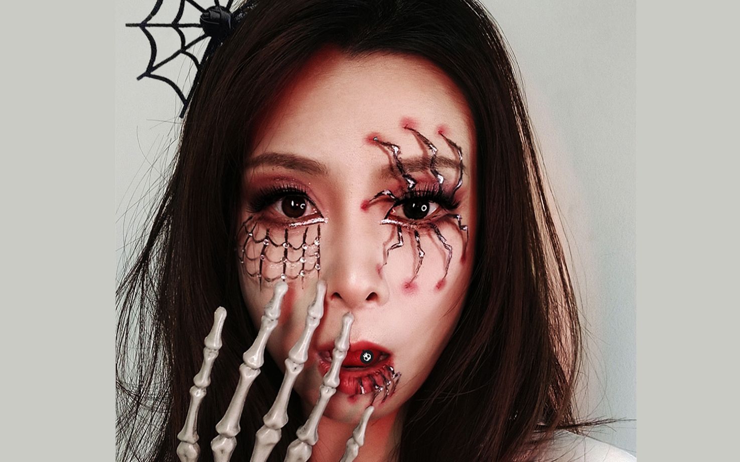 暗黑万圣节妆容 | 三步画出蜘蛛眼线 | 出门吓人了