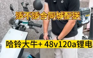 Download Video: 哈铃电动车+48v120a锂电适合同城配送吗#同城配送 #外卖小哥 #上海外卖 #锂电池 #全顺电机