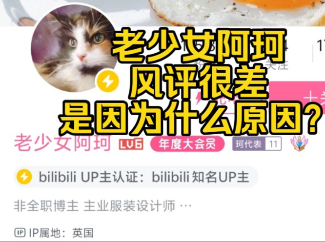 b站知名up主老少女阿珂究竟是怎么回事?导致风评很差?哔哩哔哩bilibili