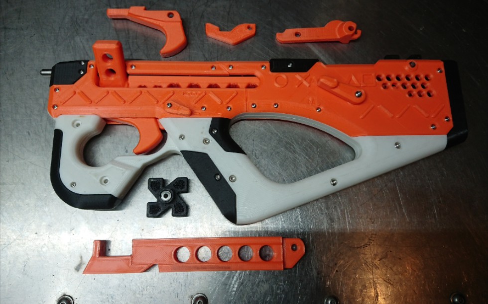 皮筋枪 p90 改版 试制完成