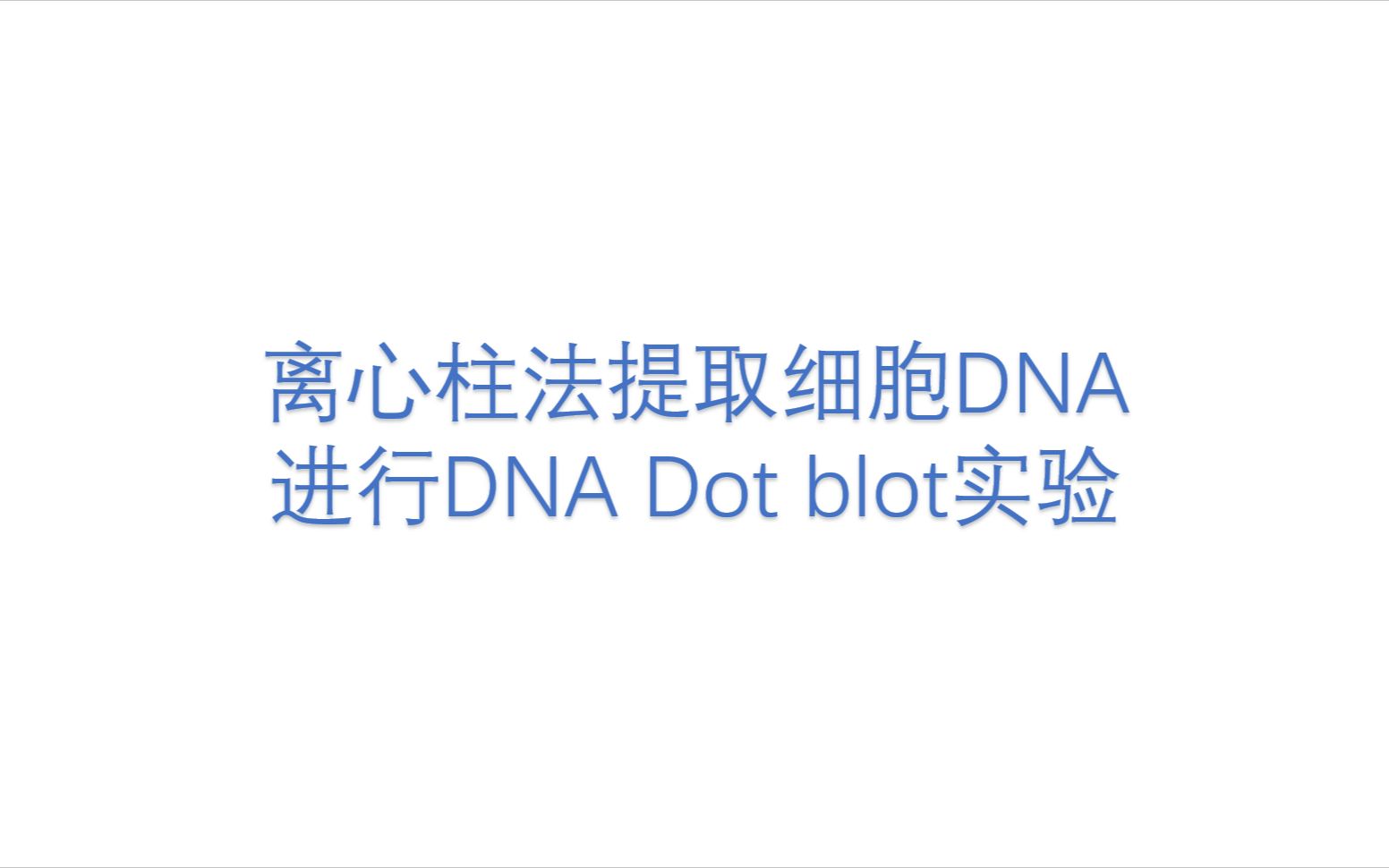 离心柱法提取细胞DNA进行dot blot实验哔哩哔哩bilibili