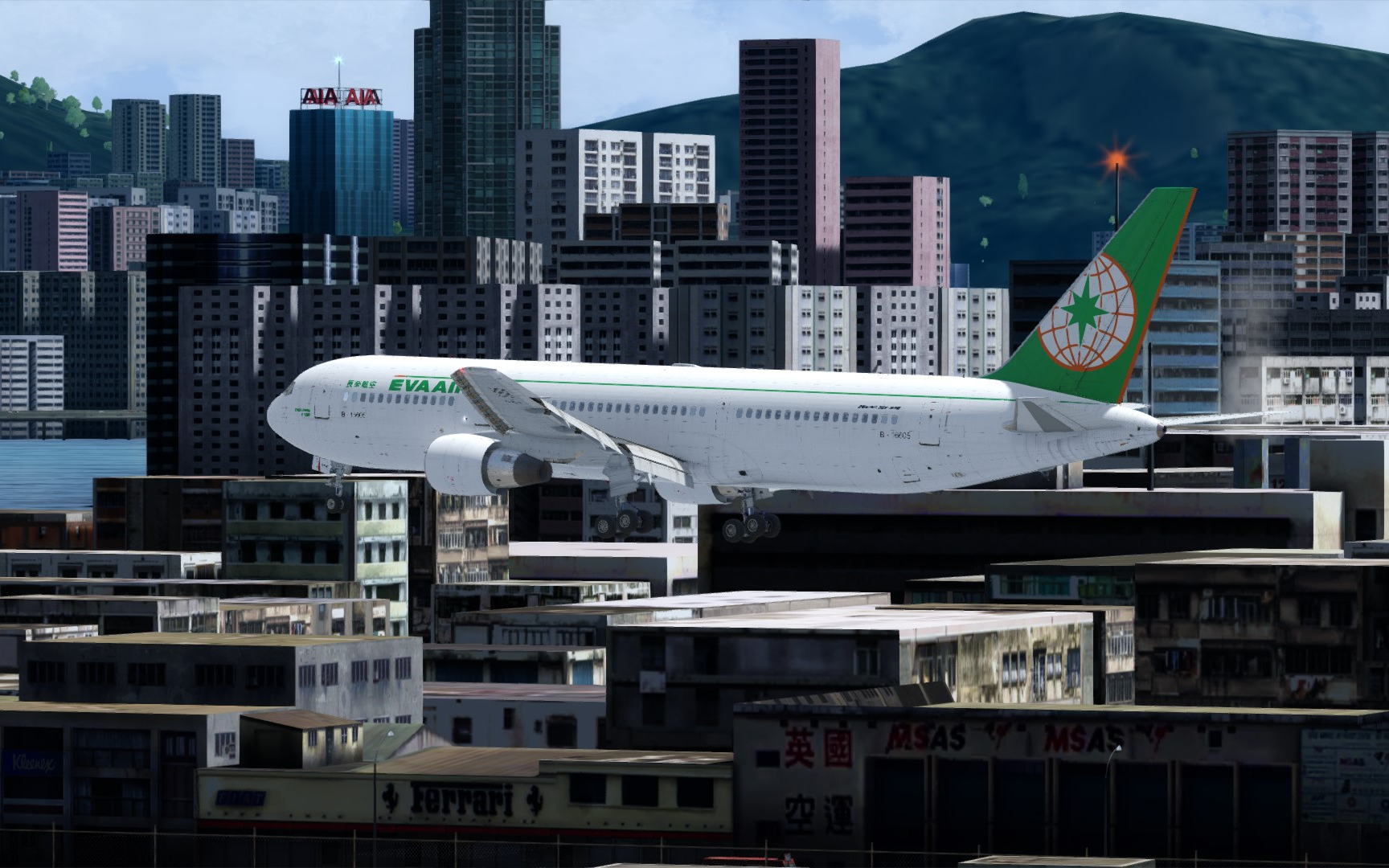p3d 长荣航空767-300降落香港启德机场_哔哩哔哩 (゜-゜)つロ 干杯