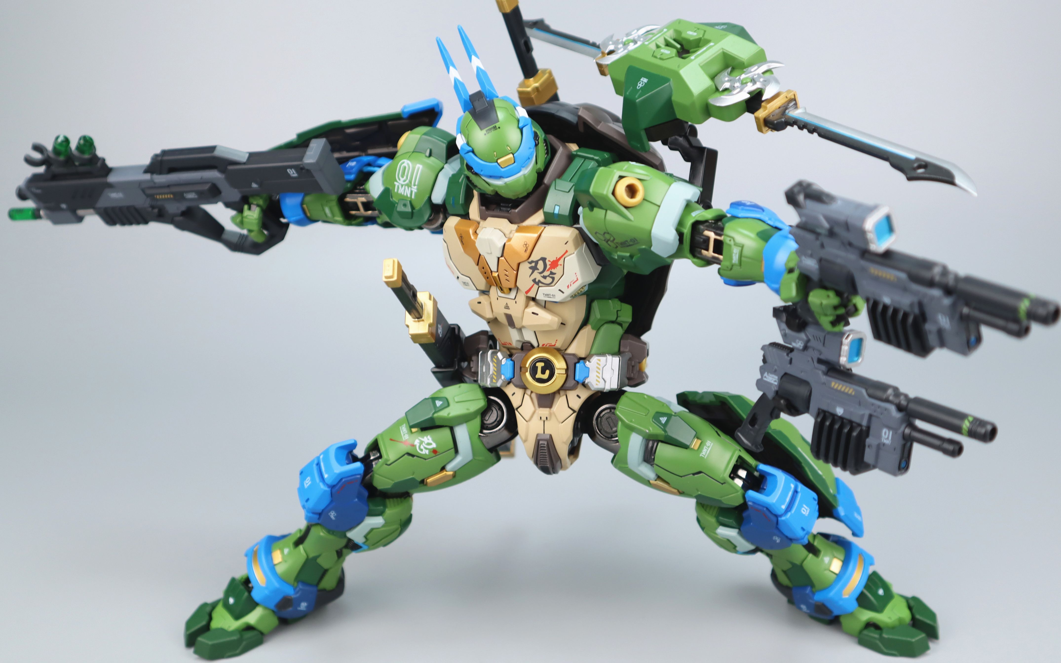 【型模玩赏】火仔/响指动漫 机甲忍者龟 莱昂纳多