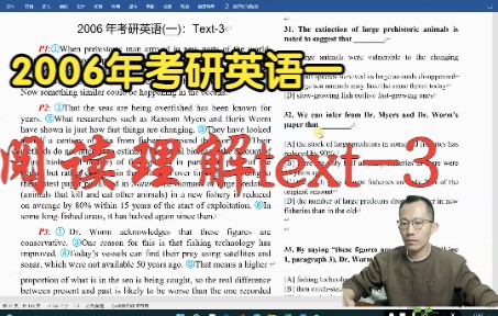 2006年考研英语一阅读理解text3:人类对海洋鱼类的过度捕捞哔哩哔哩bilibili