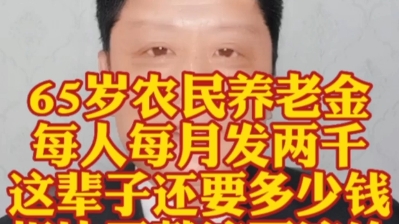 65岁农民养老金每人每月发两千这辈子还要多少钱相比于贡献,该不该?我们好好算一算!哔哩哔哩bilibili