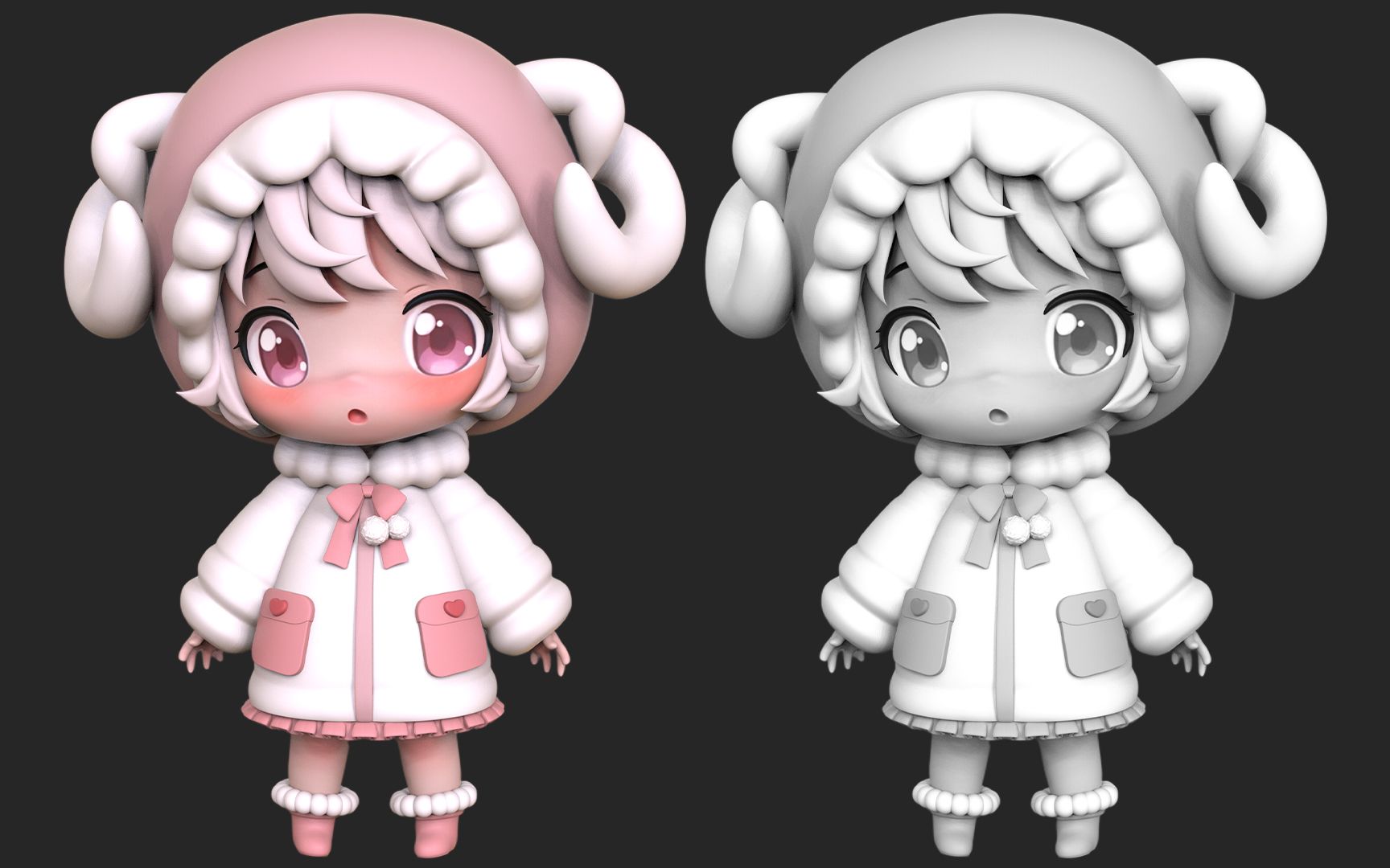 【zbrush雕刻】从零开始小羊手办雕刻全过程,3d角色零基础雕刻