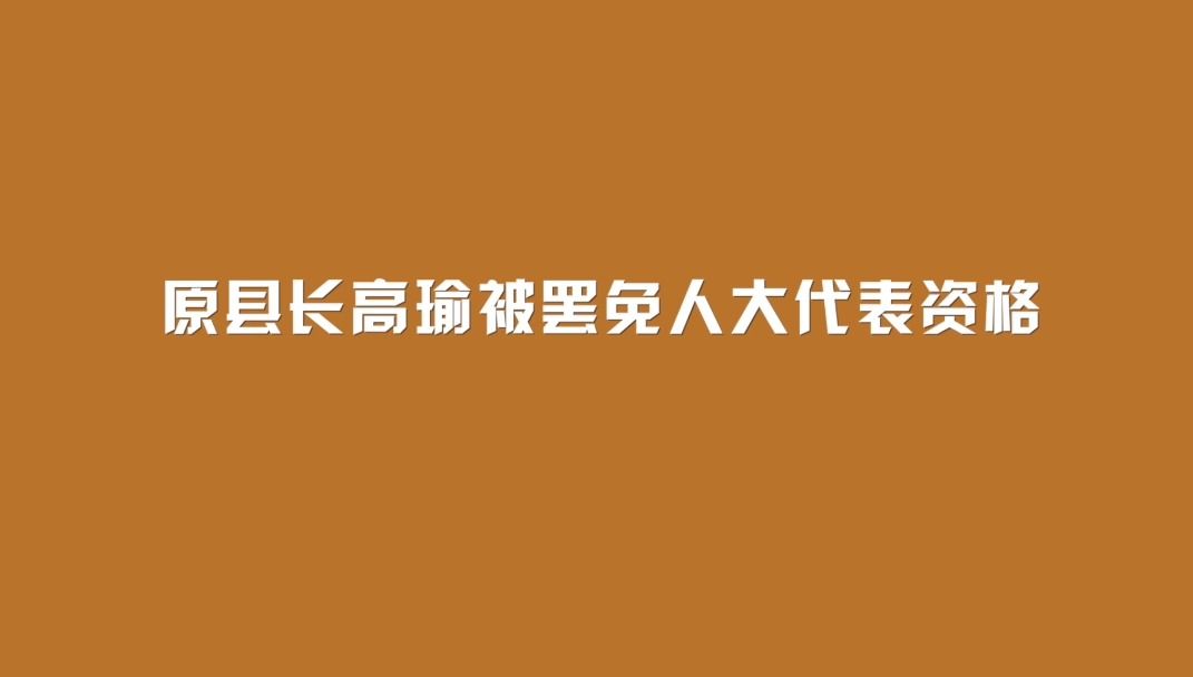 原县长高瑜被罢免人大代表资格哔哩哔哩bilibili