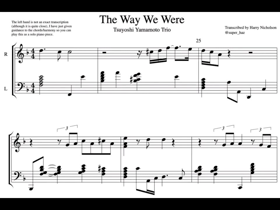 [图]【钢琴乐谱】The Way We Were/山本刚