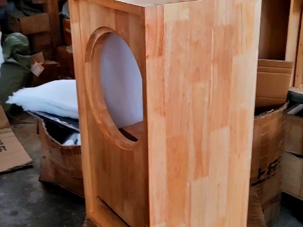 客户来图定制12寸全频同轴橡胶木实木燕尾榫榫卯结构书架箱,喜欢请