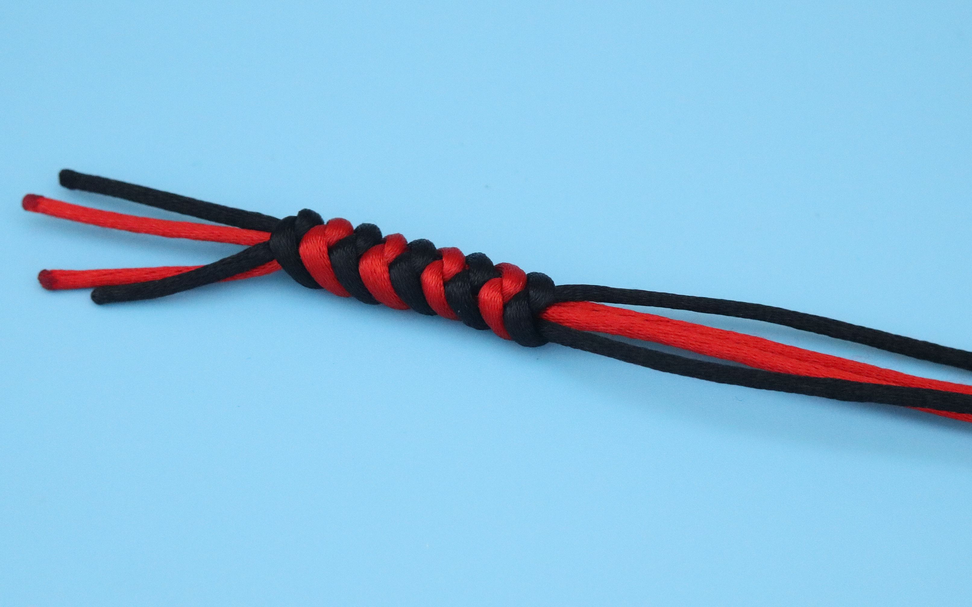 【绳结】比较复杂的四线金刚结,你看几遍能学会?