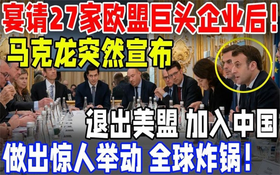 访美改访华!宴请27家欧盟巨头企业后!法国总统马突然宣布!哔哩哔哩bilibili